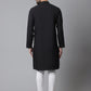 Even Apparels Black Solid Kurta With Band Collar | Swadesiicart