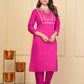 Pink Viscose Chanderi Embroidered Stitched Suit With Dupatta - Tanisha | Swadesiicart