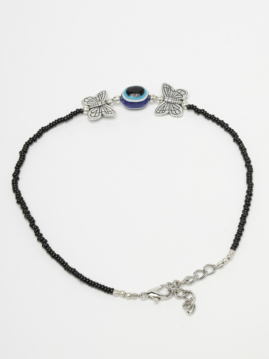 NVR Women's Evil Eye Black Anklets | Swadesiicart