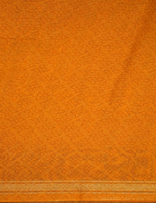 Shades Of Orange Floral Design Semi Chanderi Saree By Gayathri Reddy Designer Studio | Swadesiicart
