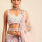 House of Panchhi Cream Net Sequins, Mirror and thread embroidery Lehenga choli & Dupatta | Swadesiicart