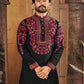 Anaita Black Multi Thread Work Silk Straight Kurta