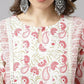 FIORRA Women's White Cotton A-line Kurta with Palazzo - Swadesiicart