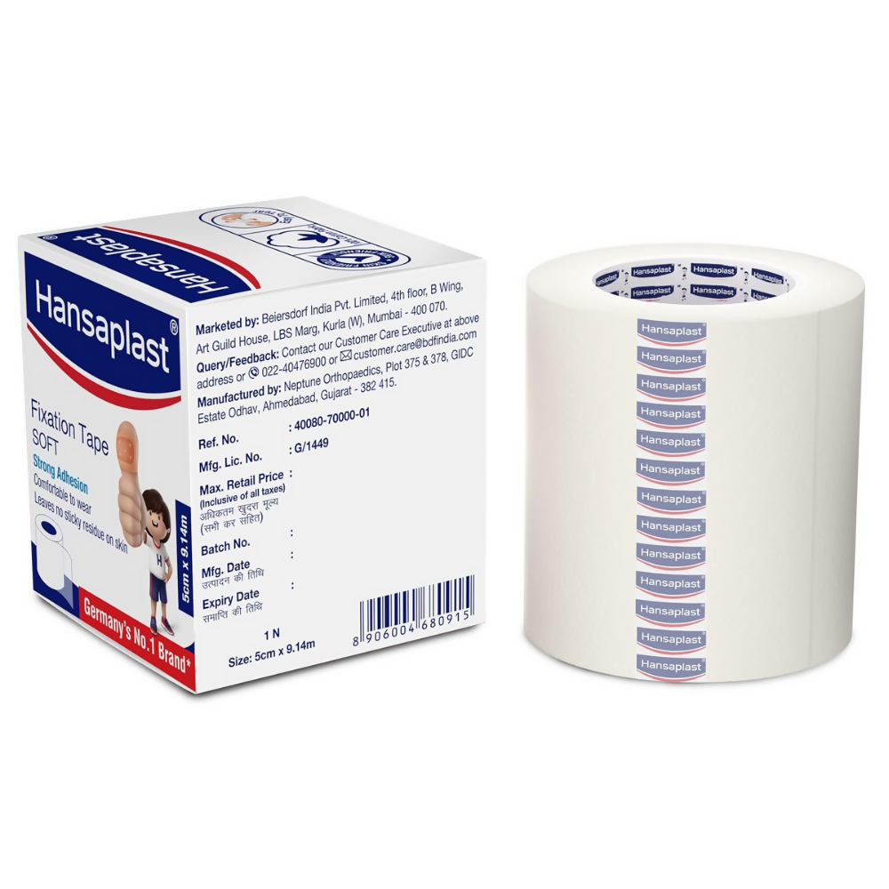 Hansaplast Soft Fixation Tape - Adhesive (5.00 cm x 9.14 cm) | Swadesiicart