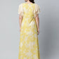 Ahalyaa Womens Lemon Yellow Crepe Floral Dress | Swadesiicart