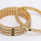 NVR Women Set of 4 Gold-Polished Kundan Studded Bangles - Swadesiicart