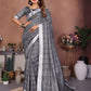 Anaita Grey Weaving Linen Cotton Saree With Blouse