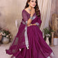 Anaita Purple Weaving Linen Cotton Saree With Blouse