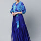 Ahalyaa Women Stunning Blue Crepe Printed Top with Skirt | Swadesiicart