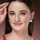 NVR Wome's Silver-Plated Pearl Studded Circular Studs Earring | Swadesiicart