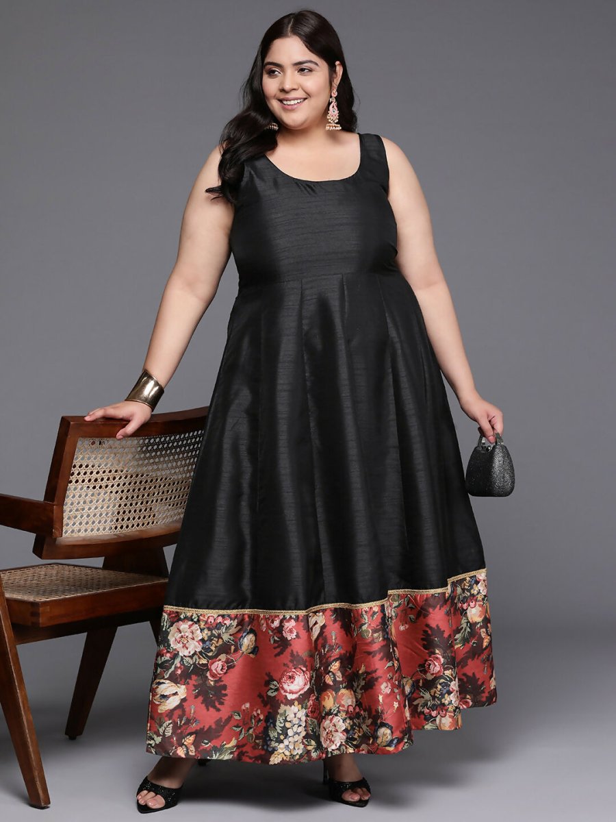 Ahalyaa Women's Traditional wear Ethnic Dress - Black | Swadesiicart