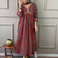 Partywear Designer Cotton Maroon Stitched Suit With Dupatta - Tanisha | Swadesiicart