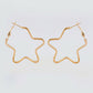 VOJ Women Gold Tonned Star Shape Hoop Stainless Steel Earrings - Swadesiicart