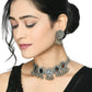 Mominos Fashion Johar Kamal Silver-Plated Brass Finish Mirror Work Women Choker | Swadesiicart