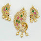 Multicolor AD Peacock Beautiful Pendant Set