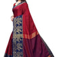 Vamika Banarasi Jacquard Weaving Red Saree (DHONI RED) | Swadesiicart
