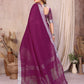 Anaita Purple Weaving Linen Cotton Saree With Blouse