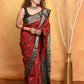 Very Much Indian Modal Silk Ajrakh Handblock Printed Natural Dyes With Designer Border Saree - Red | Swadesiicart