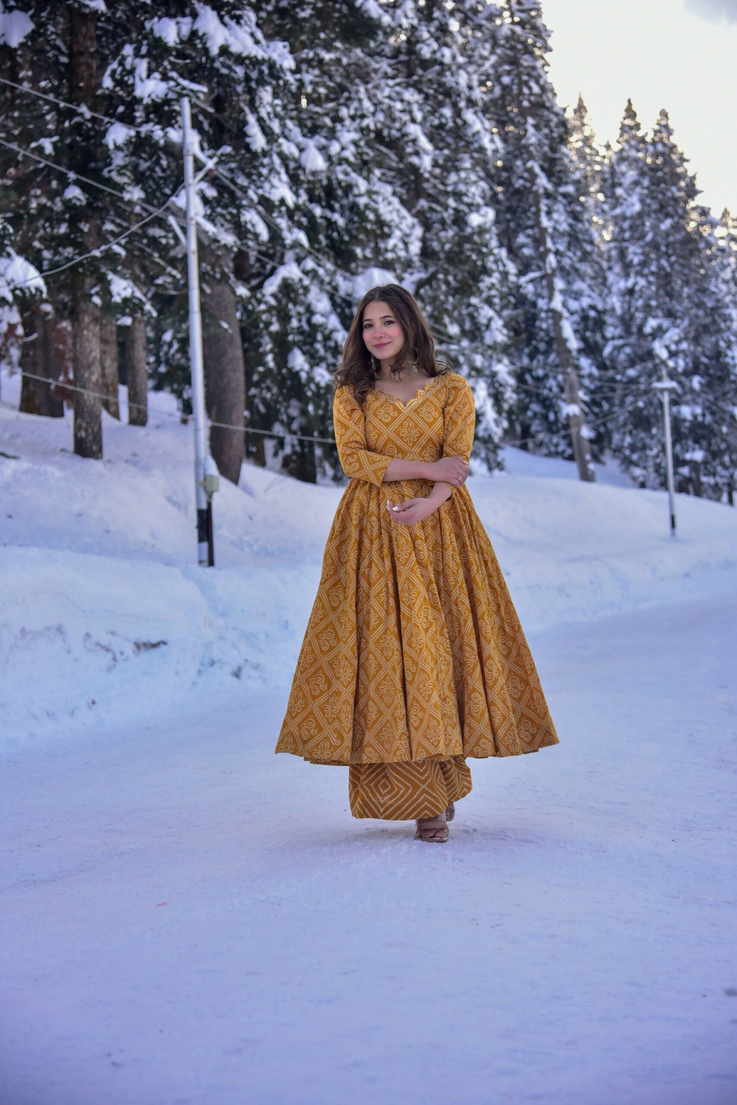 Jyoti Fashion Women's Mustard Cotton Silk Heavy Digital Printed Kurta Plazo Set | Swadesiicart