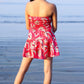 Noroke Linen Red Floral Mini Tiered Dress - Printed | Swadesiicart