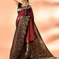 Joban Fashion Maroon & Black Plain With Weaving Border Banarasi Silk Sarees | Swadesiicart