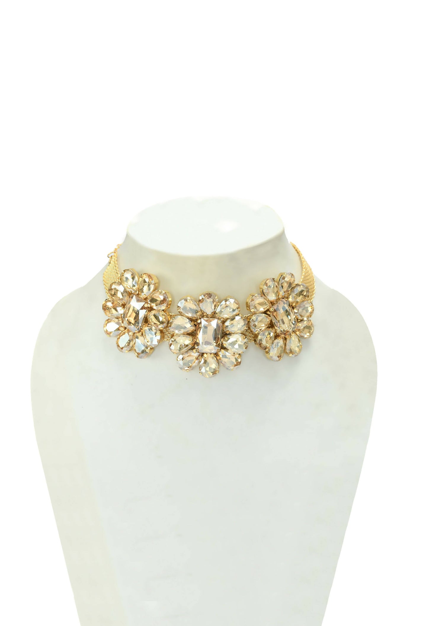 Mominos Fashion Joharkamal Gold-Polished Brass Finish Stone Choker For Women & Girls (Golden) | Swadesiicart