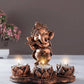 Golden Peacock Brown Ganesha Diya Holder | Swadesiicart