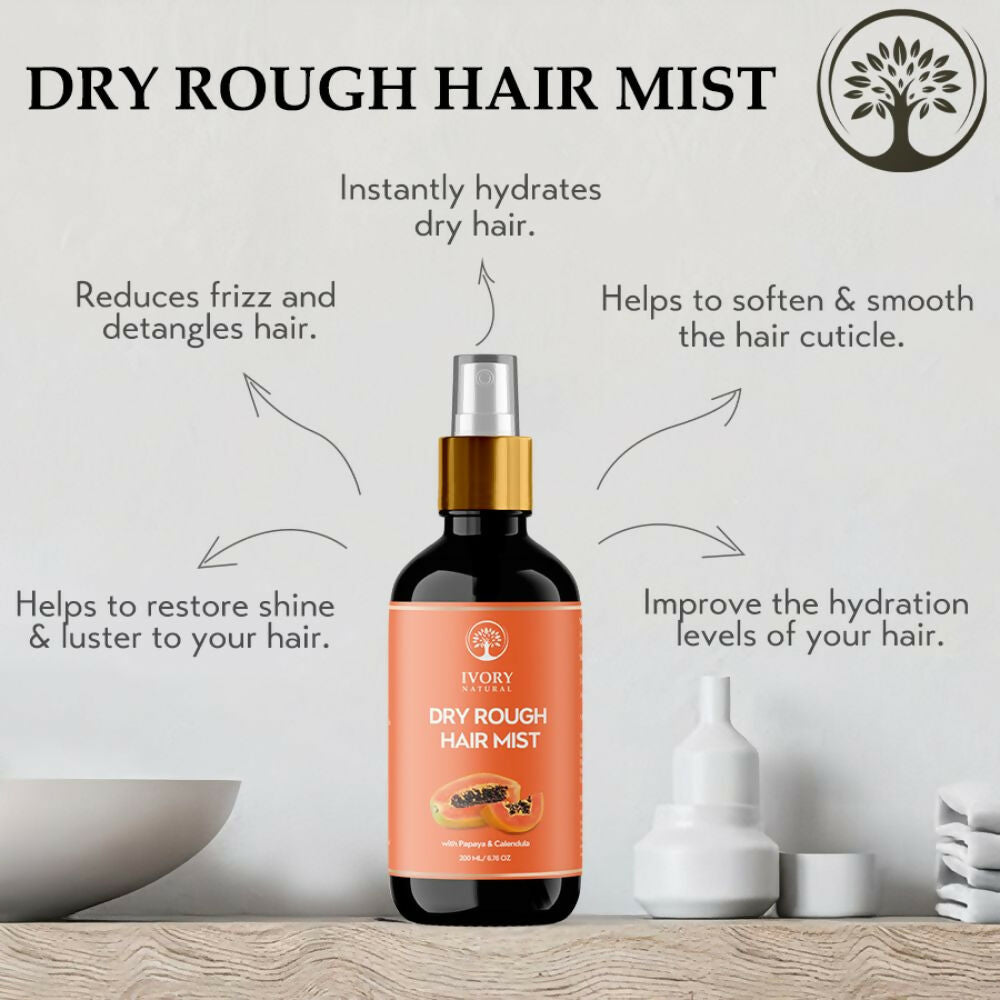 Ivory Natural Dry Rough Hair Mist - Reenergize, Moisturize, And Glow - Immediate Hydration For Dry Hair | Swadesiicart