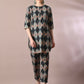 Myshka Women's Multi Printed Cotton Round Neck Party Tunic With Trousers Co-ord set - Swadesiicart