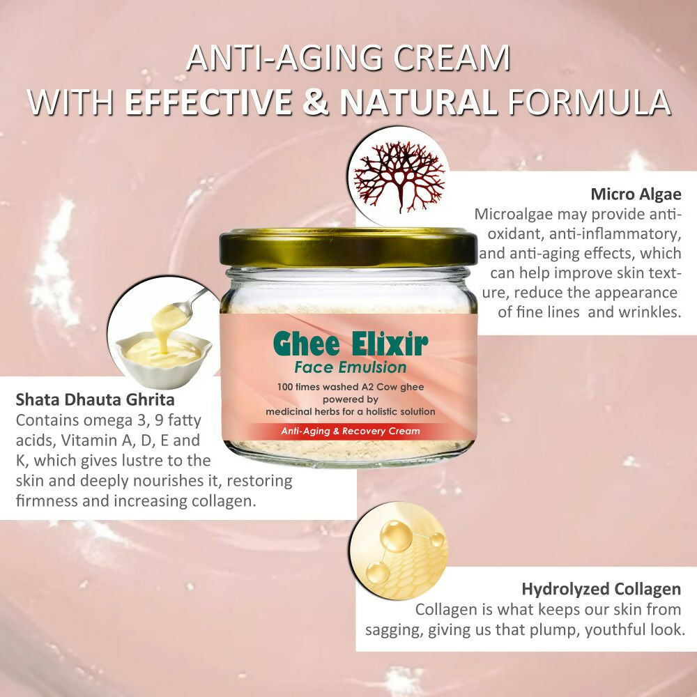 Beauty Secrets Ghee Elixir Ayurvedic Night Cream for Face infused with Collagen | Repair, Restore and Revive Naturally | Anti Aging Moisturizer | Swadesiicart