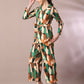 Myshka Women's Multi Printed Polo Collar Party Top With Trousers Co-ord set - Swadesiicart