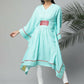 Ahalyaa Womens Blue Rayon Printed Kaftan | Swadesiicart