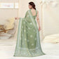 Women's Partywear Designer Pista Chinon Shiffon Fancy Saree - Dyuti | Swadesiicart