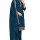 Blue Silk Embroidered with Sequins work Unstitched Dress Material - Tanvi