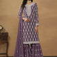 Radiant Purple Embroidered Wedding Festive Gharara Suit - Emponline | Swadesiicart