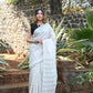 Very Much Indian Pure Linen Saree With Sleek Border And Exclusive Design - Grey | Swadesiicart