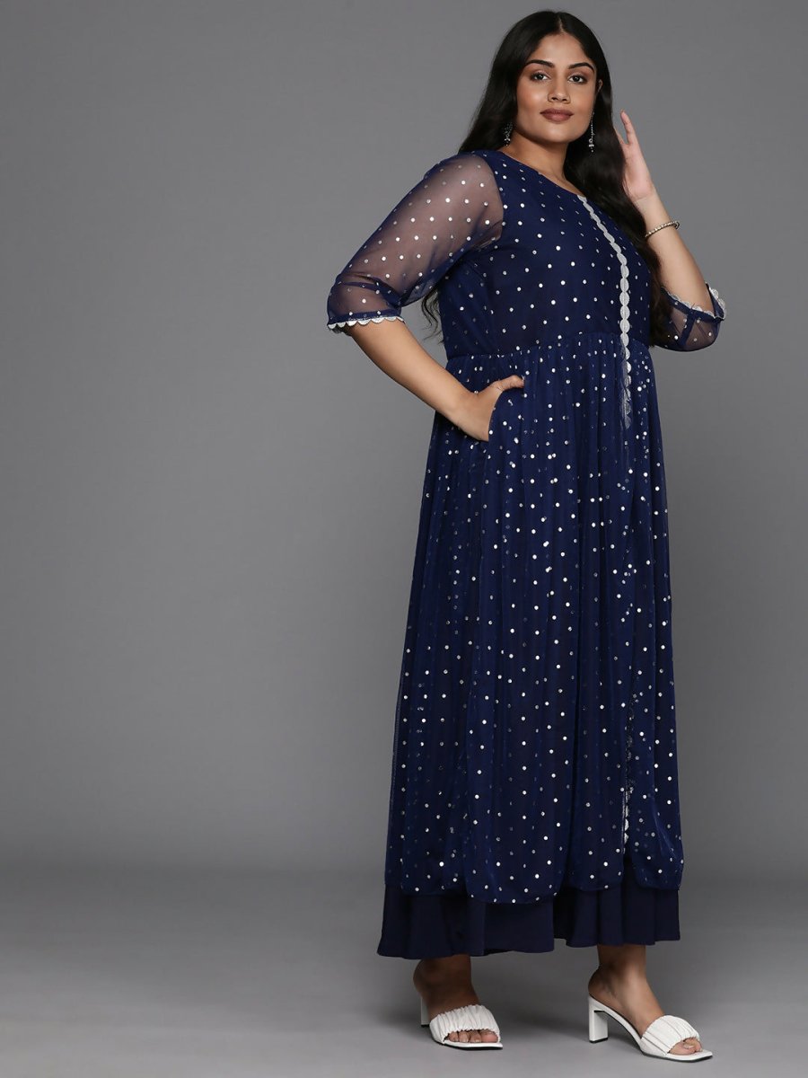 Ahalyaa Women's Traditional wear Ethnic Dress - Navy Blue | Swadesiicart