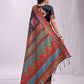 Shree Shyam Fashion Vastraloom Navy Blue Linen Cotton Saree