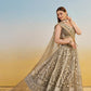 Aastha Fashion Ivory Butterfly Net White Cotton Thread Work And Sequence Work Embroidery Wedding Wear Lehenga Choli