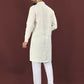Anaita Beige Embroidered Silk Straight Kurta