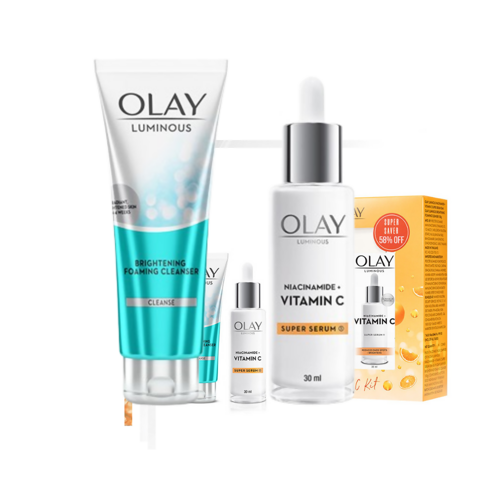 Olay Hydration Boost Kit With Niacinamide + Vitamin-C Super Serum & Cleanser - Swadesiicart