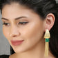 Joban Fashion Women Handcrafted Green Stone Matte Gold Earrings | Swadesiicart