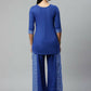 Ahalyaa Womens Royal Blue Pure Cotton Printed Kurtas | Swadesiicart
