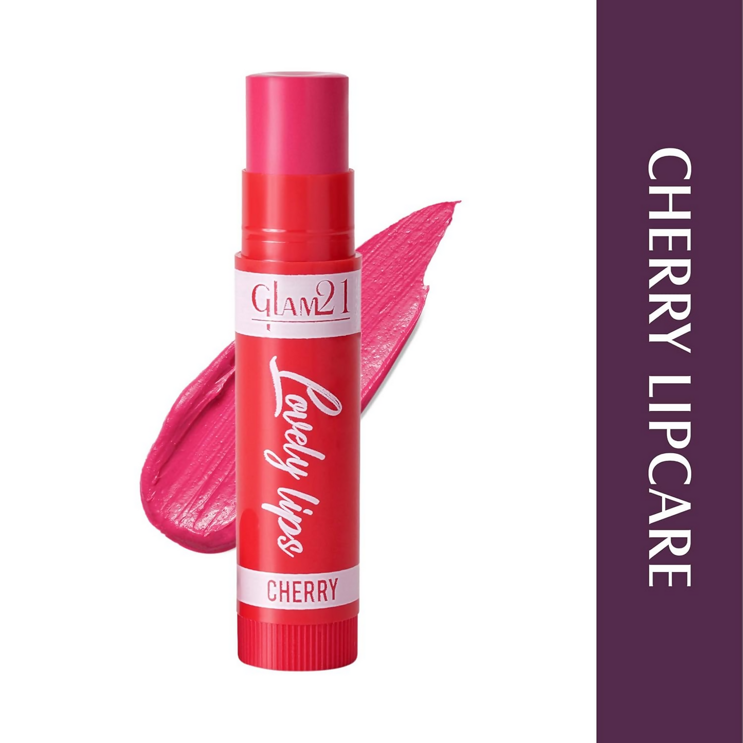 Glam21 Moisturizing Lip Balm Fruit Extract & Infused Active Ingredients - Cherry - Swadesiicart