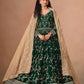 Anaita Dark Green Faux Georgette Jacquard Embroidered Work Anarkali Suit