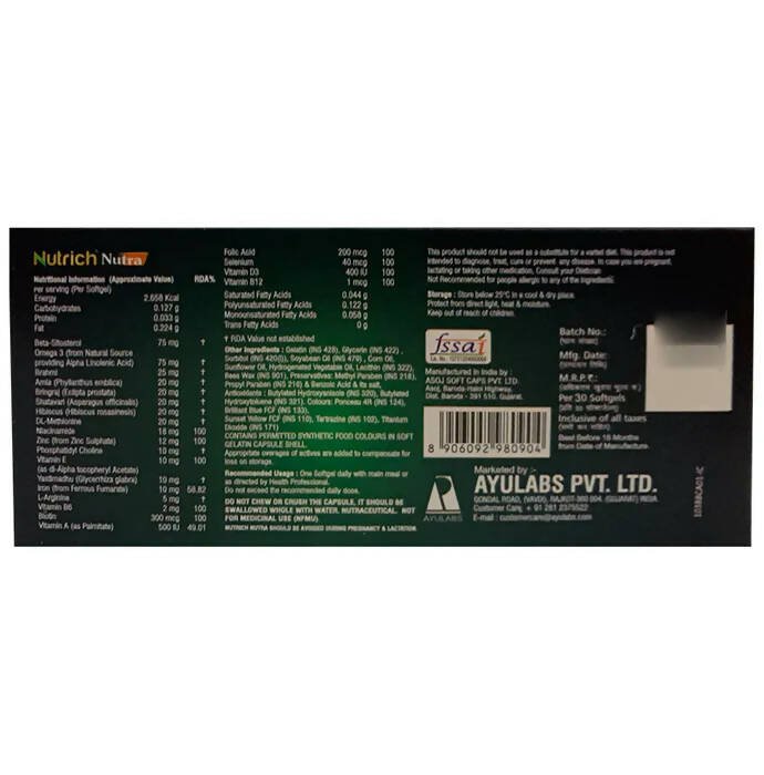 Ayulabs Nutrich Nutra Softgel Capsules - Swadesiicart