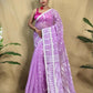 Exclusive Collection Beautiful Purple Jaal Jamdani Saree - Swadesiicart