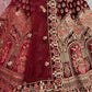Jyoti Fashion Women's Maroon Velvet Multi Thread Embroidered with Zircon Diamond Wedding Lehenga Choli | Swadesiicart