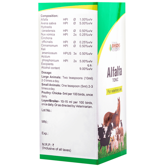 Bakson's Homeopathy Alfalfa Tonic For Veterinary Use - Limited Time Offer - Swadesiicart
