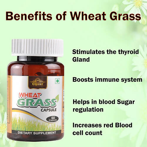Cipzer Wheat Grass Capsules - Swadesiicart
